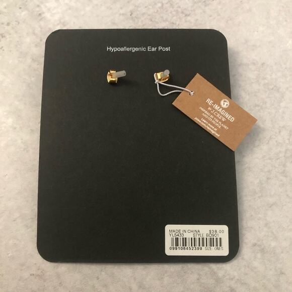 J. Crew Burnished Gold Double Wobble Drop Earrings NEW Style BD901 - Picture 2 of 7